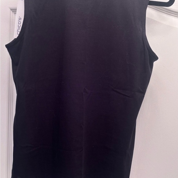 Chicos Black Sleeveless Top with Embellishments NWT - Picture 4 of 6